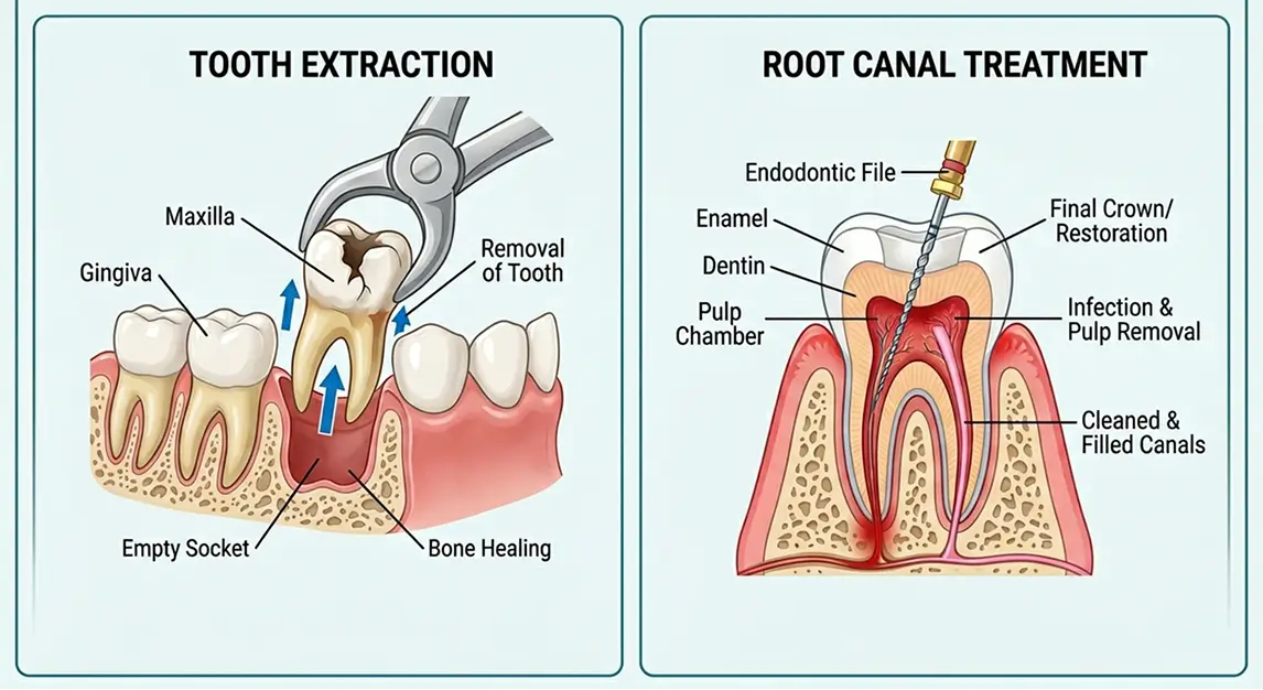 Tooth Extraction vs Root Canal Treatment